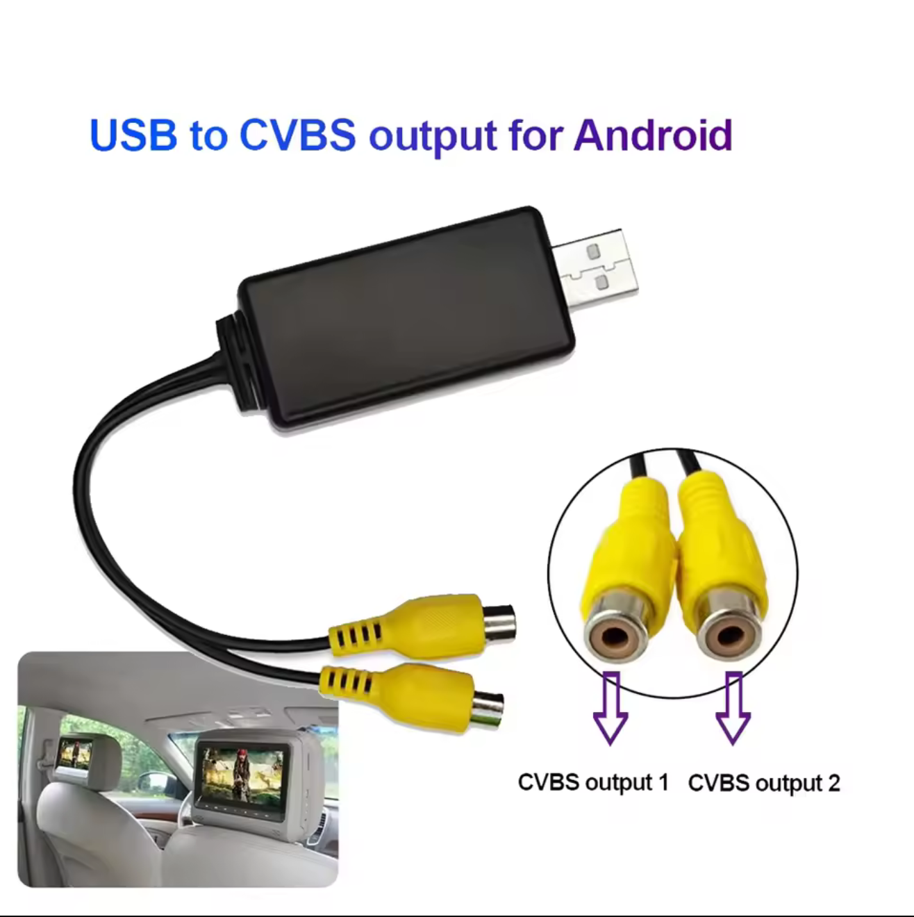 Video Output USB Adapter for Car Android Screen CVBS HDMI