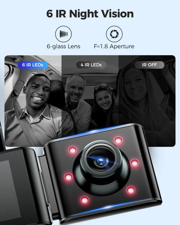 AZDOME M550 Pro 3CH Dash Cam 4K with 5G WiFi, 3.19" Screen IR Night Vision 24H Parking Mode