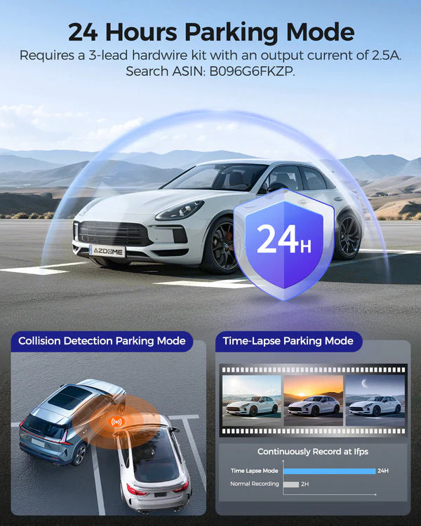 AZDOME M550 Pro 3CH Dash Cam 4K with 5G WiFi, 3.19" Screen IR Night Vision 24H Parking Mode
