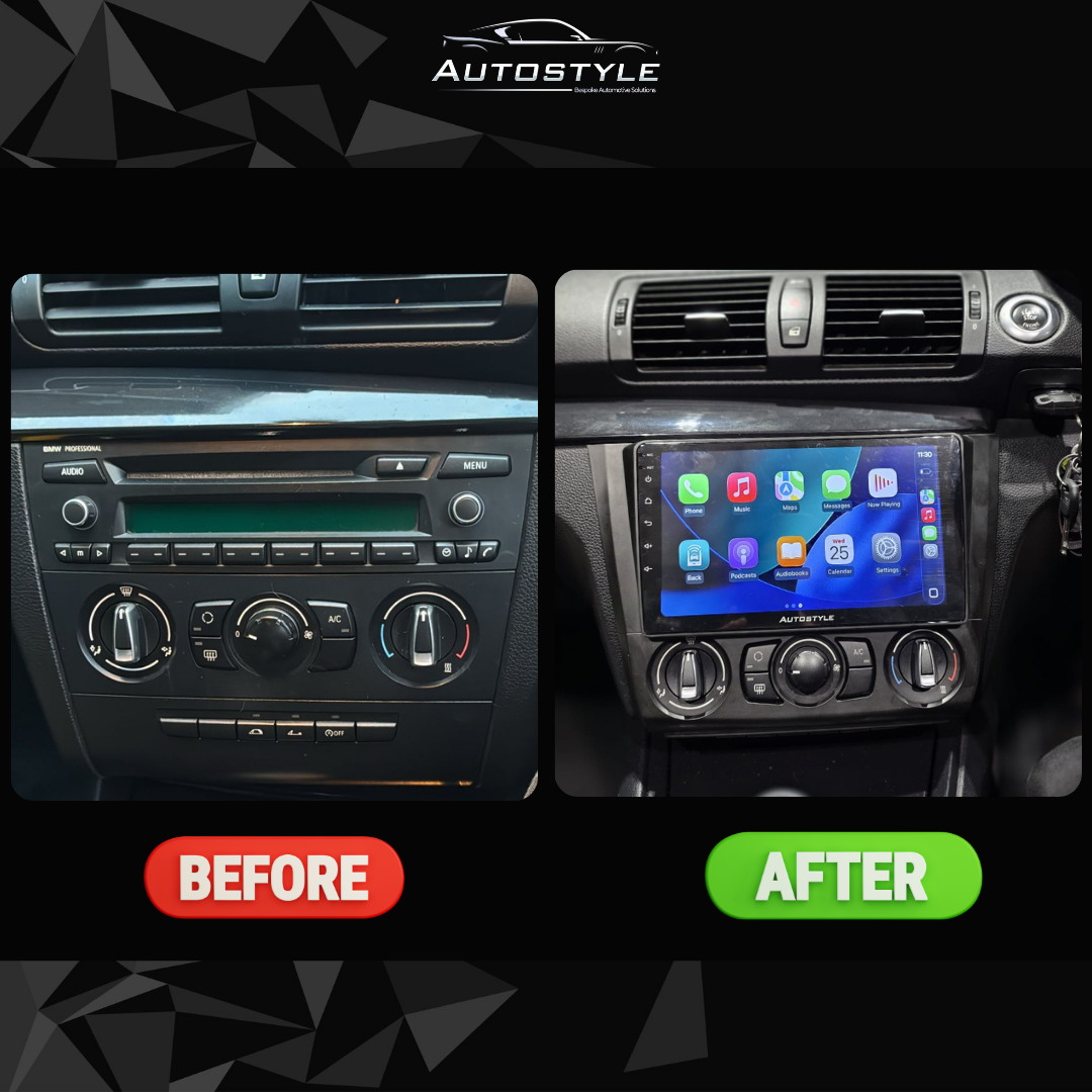 BMW 1 Series E81 E82 E87 E88 Apple Carplay / Android Auto 9" Stereo Upgrade (2004-2011)