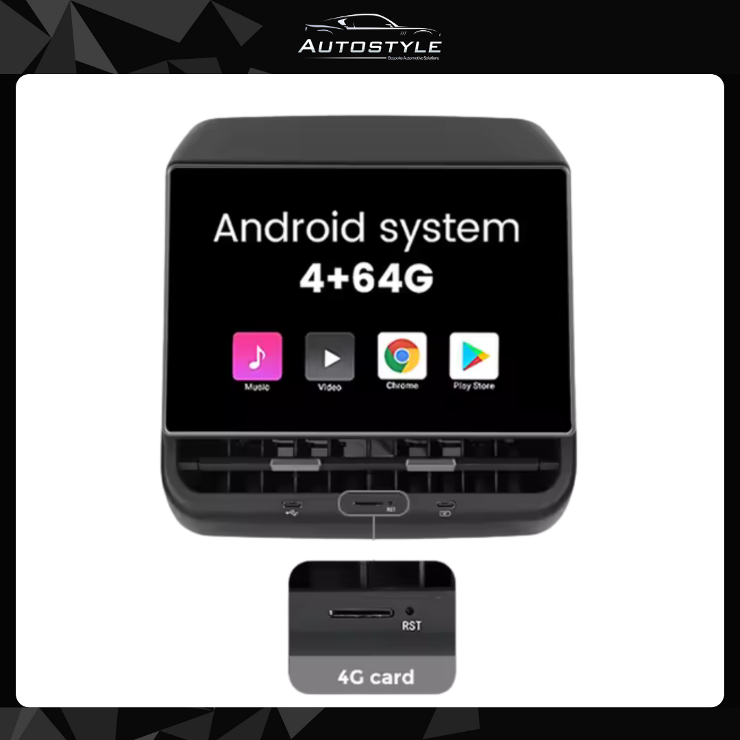 Tesla Model 3 / Model Y (2017-2023) 8.66" 4G Android Rear Seat Climate Control & Rear Entertainment Screen Upgrade