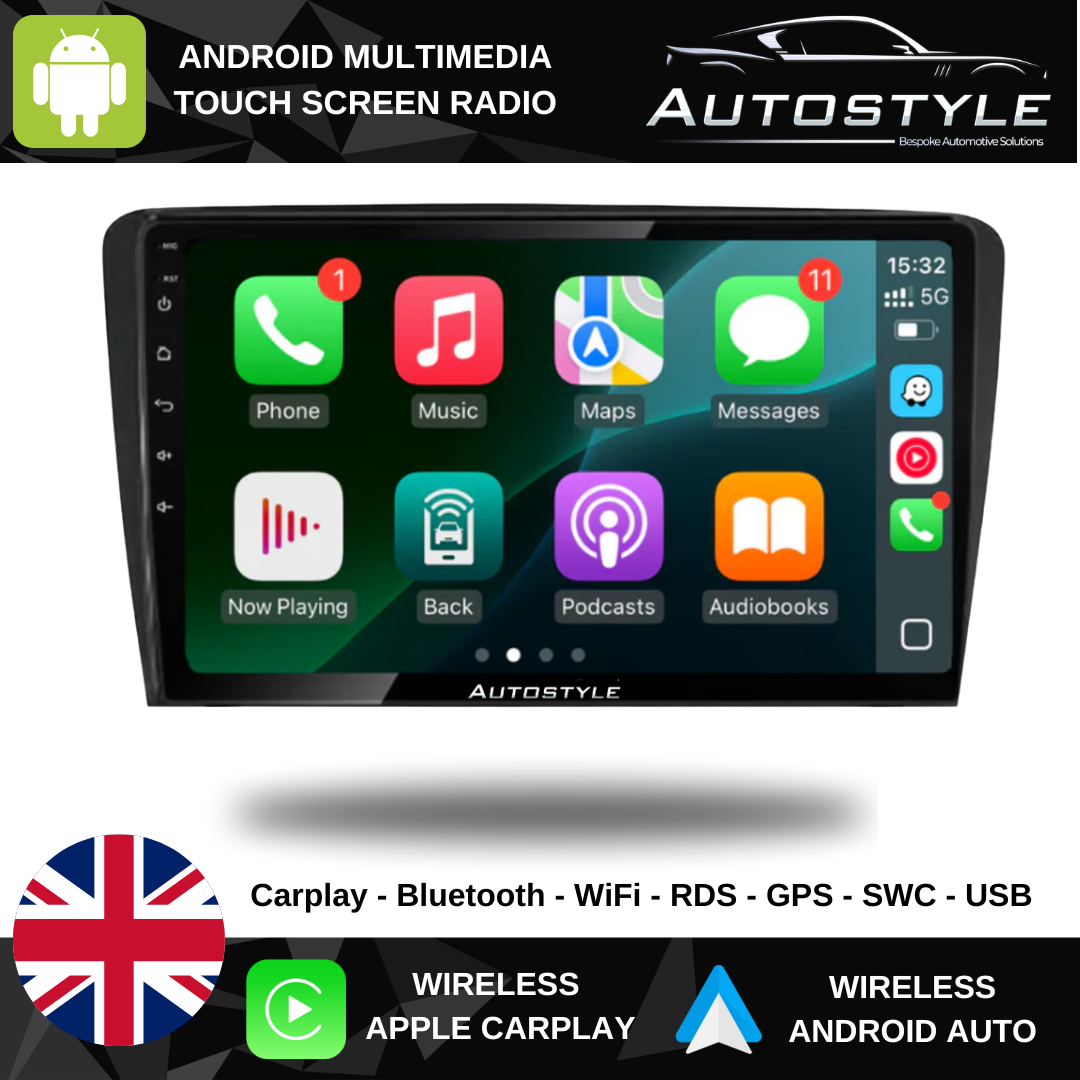 Skoda Octavia Apple Carplay / Android Auto 9" Stereo Upgrade (2008-2013)