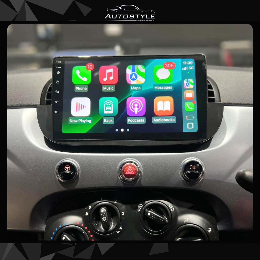 Fiat 500 Apple Carplay / Android Auto 9" Stereo Upgrade 2010-15