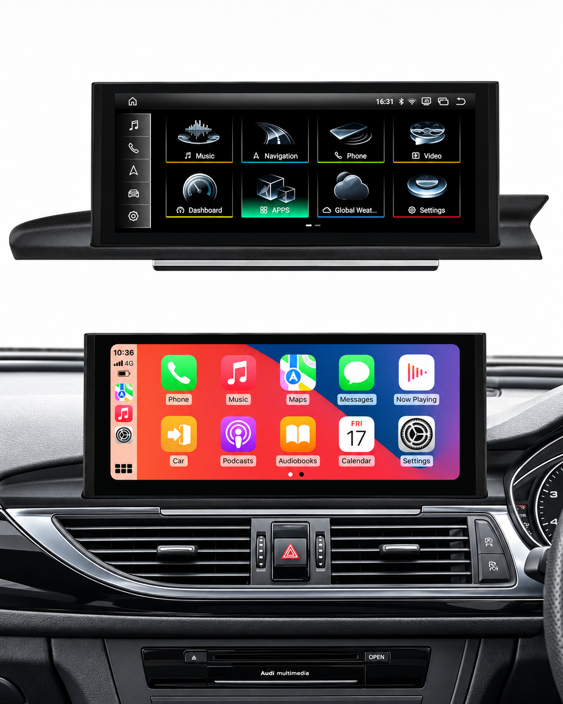 Audi A6 A7 Apple Carplay / Android Auto 10.25" Fixed Touch Screen Upgrade (2011-2018)
