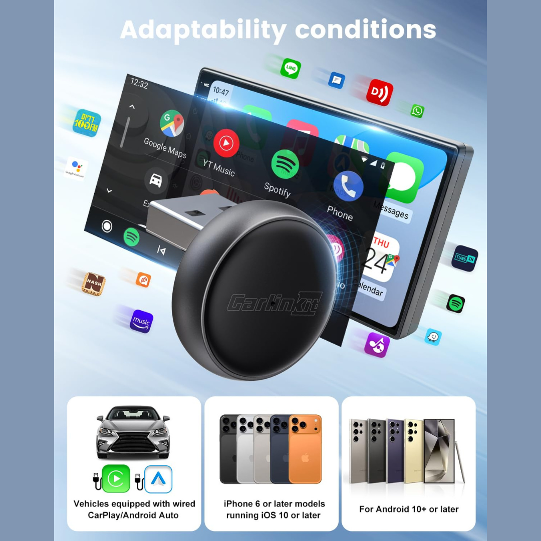 CarlinKit MINI-Ultra 3 Wireless Adater - Converts wired CarPlay/Android Auto to wireless
