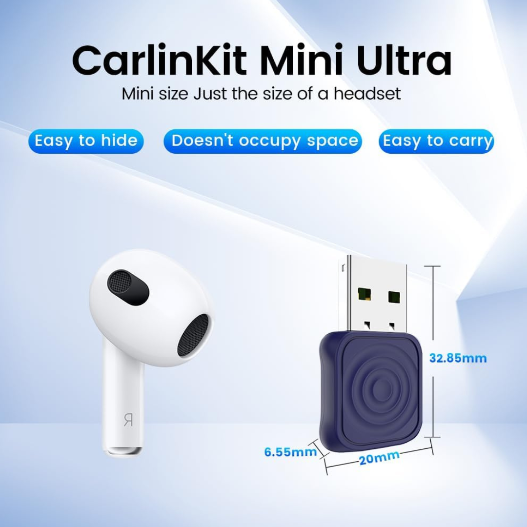 Carlinkit Mini Ultra - Wireless Adapter - Converts wired CarPlay/Android Auto to wireless 2016+