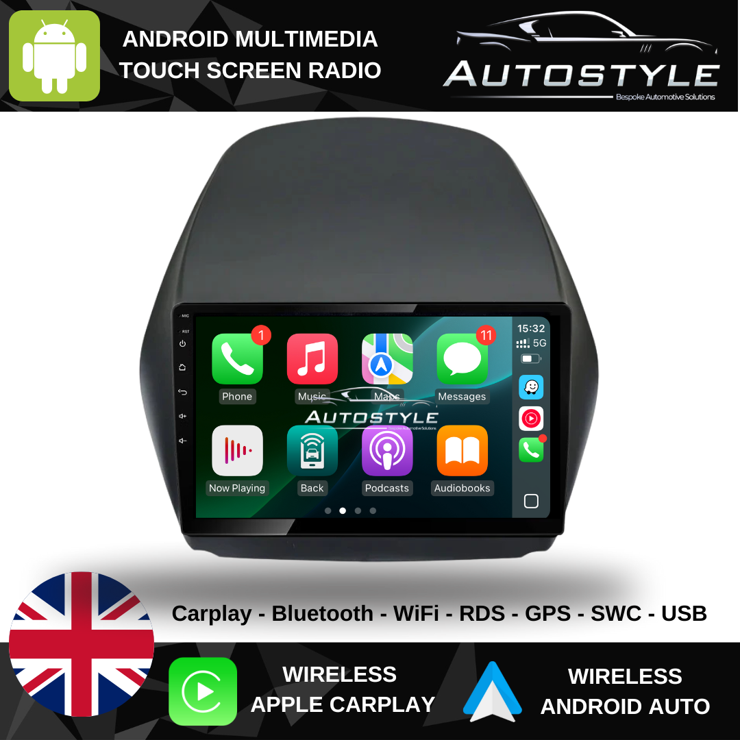 Hyundai Tucson IX35 Apple Carplay / Android Auto 9" Stereo Upgrade (2009-2015)