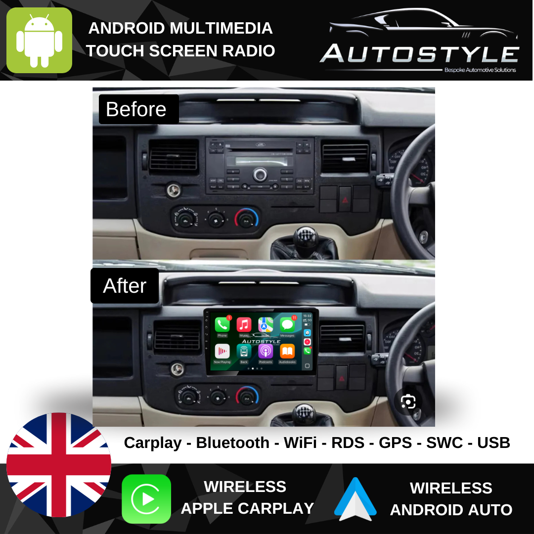 Ford Transit MK7 06-13 Apple Carplay / Android Auto 9" Stereo Upgrade