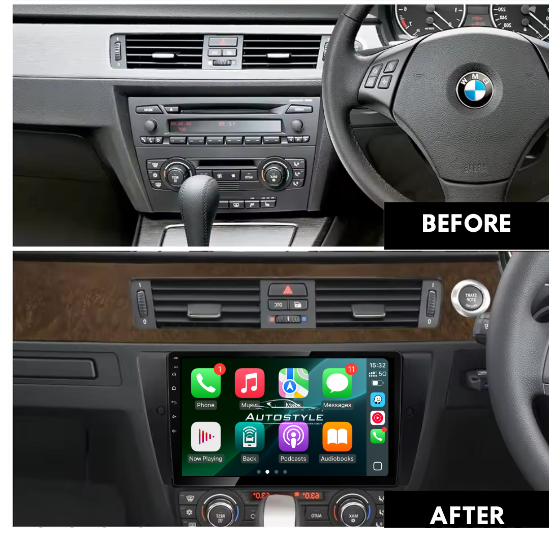 BMW 3 Series E90 E91 E92 E93 Apple Carplay / Android Auto 9" Stereo Upgrade (2005-2012)
