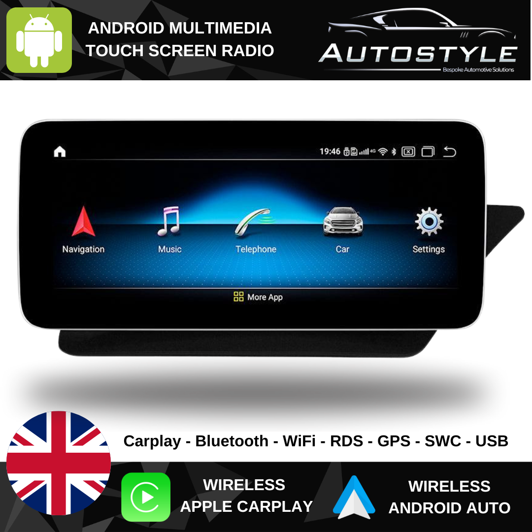 Mercedes-Benz E Class C207/A207 (2010-2016) Apple CarPlay Android Auto 10.25" Touch Screen RHD 2-Door Coupe