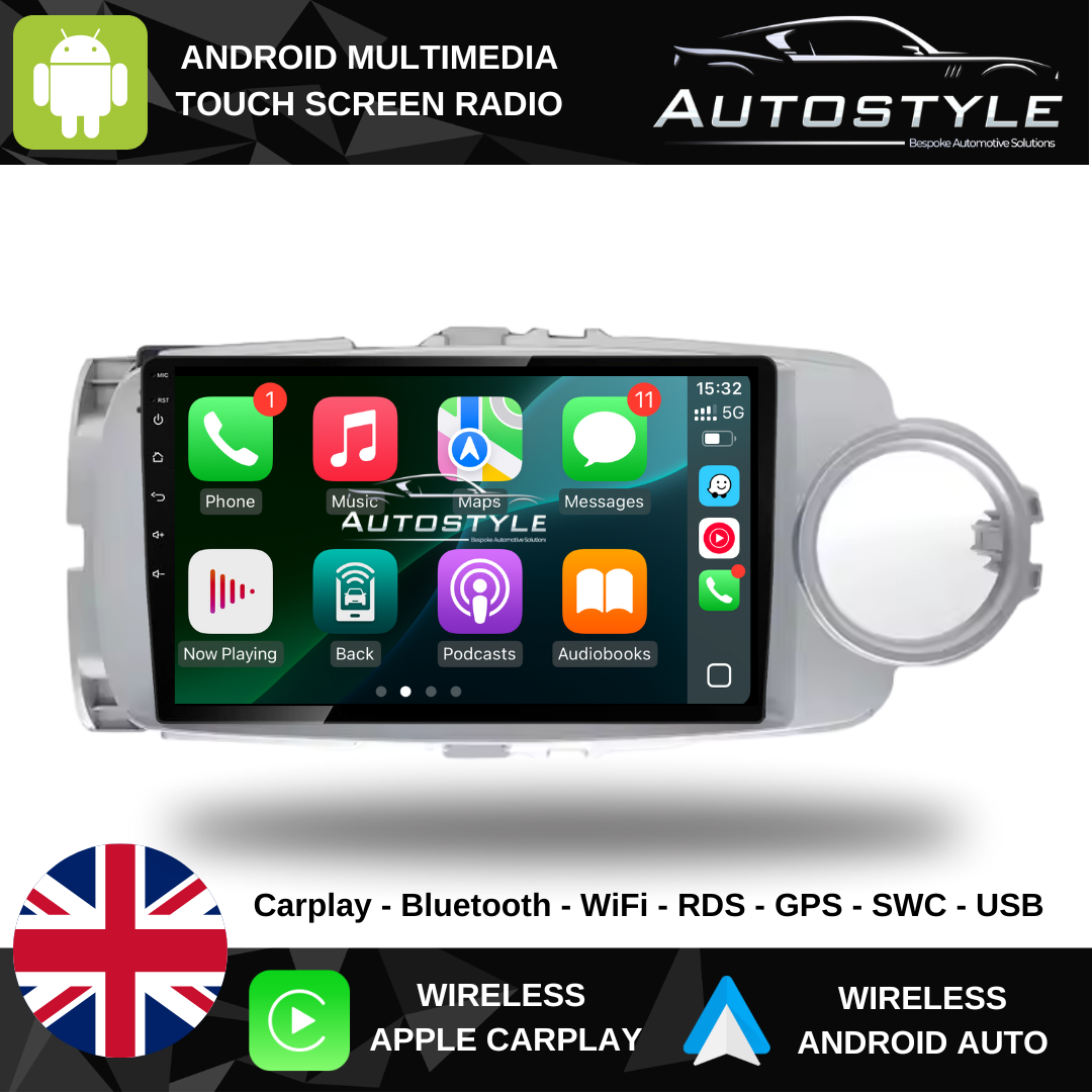 Toyota Yaris Vitz Apple Carplay / Android Auto 9" Stereo Upgrade