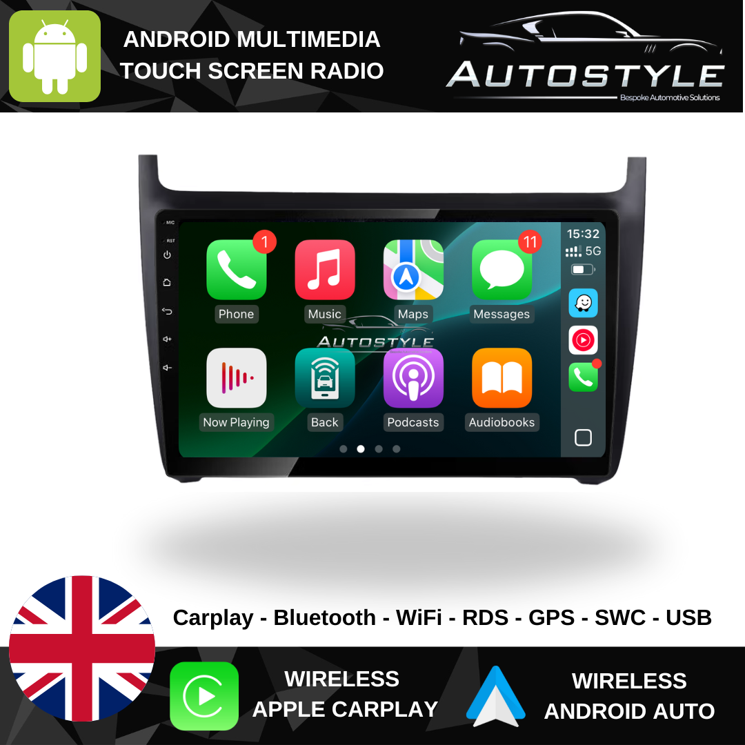 VW Polo Apple Carplay / Android Auto 9" Stereo Upgrade 2011-2018