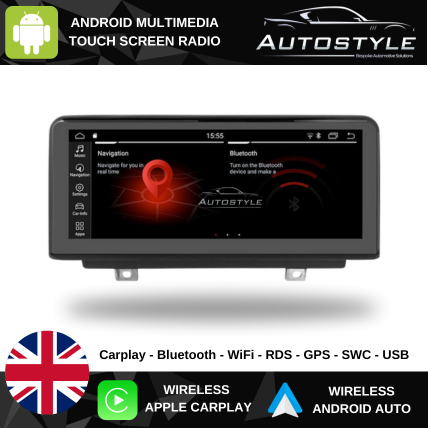 BMW 1 Series F20/F21 (2011-2016) Apple CarPlay Android Auto 10.25" Touch Screen NBT