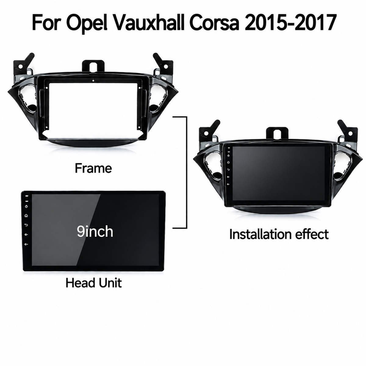 Vauxhall Opel Corsa E / Adam 9" Aftermarket Stereo Fascia Adapter 2013+