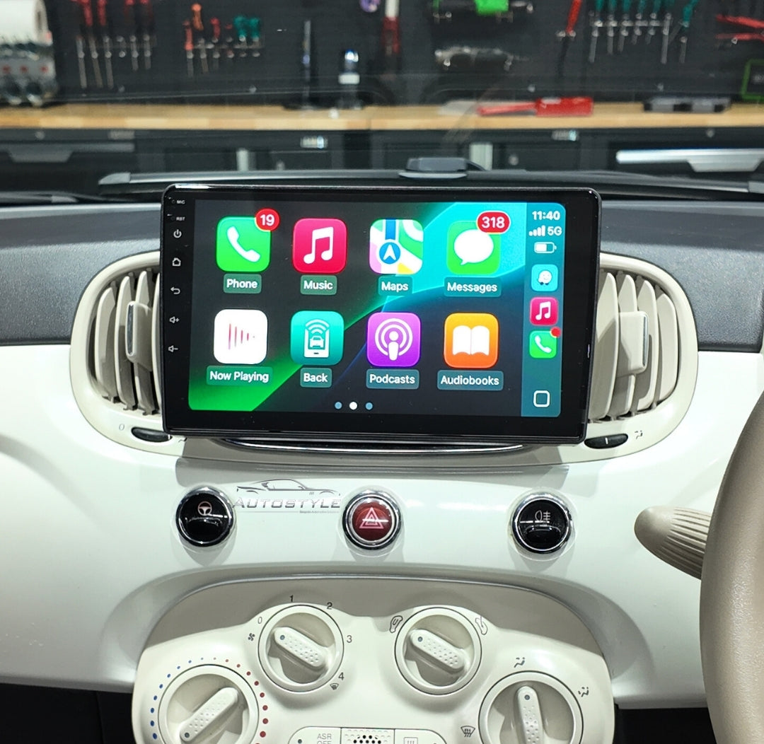 Fiat 500 Apple Carplay / Android Auto 9" Stereo Upgrade 2015+