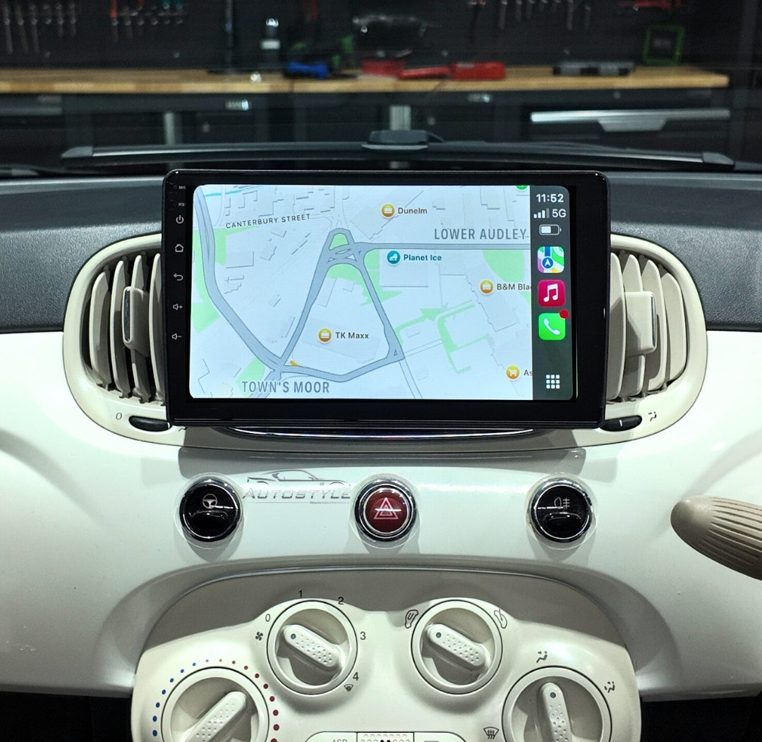 Fiat 500 Apple Carplay / Android Auto 9" Stereo Upgrade 2015+