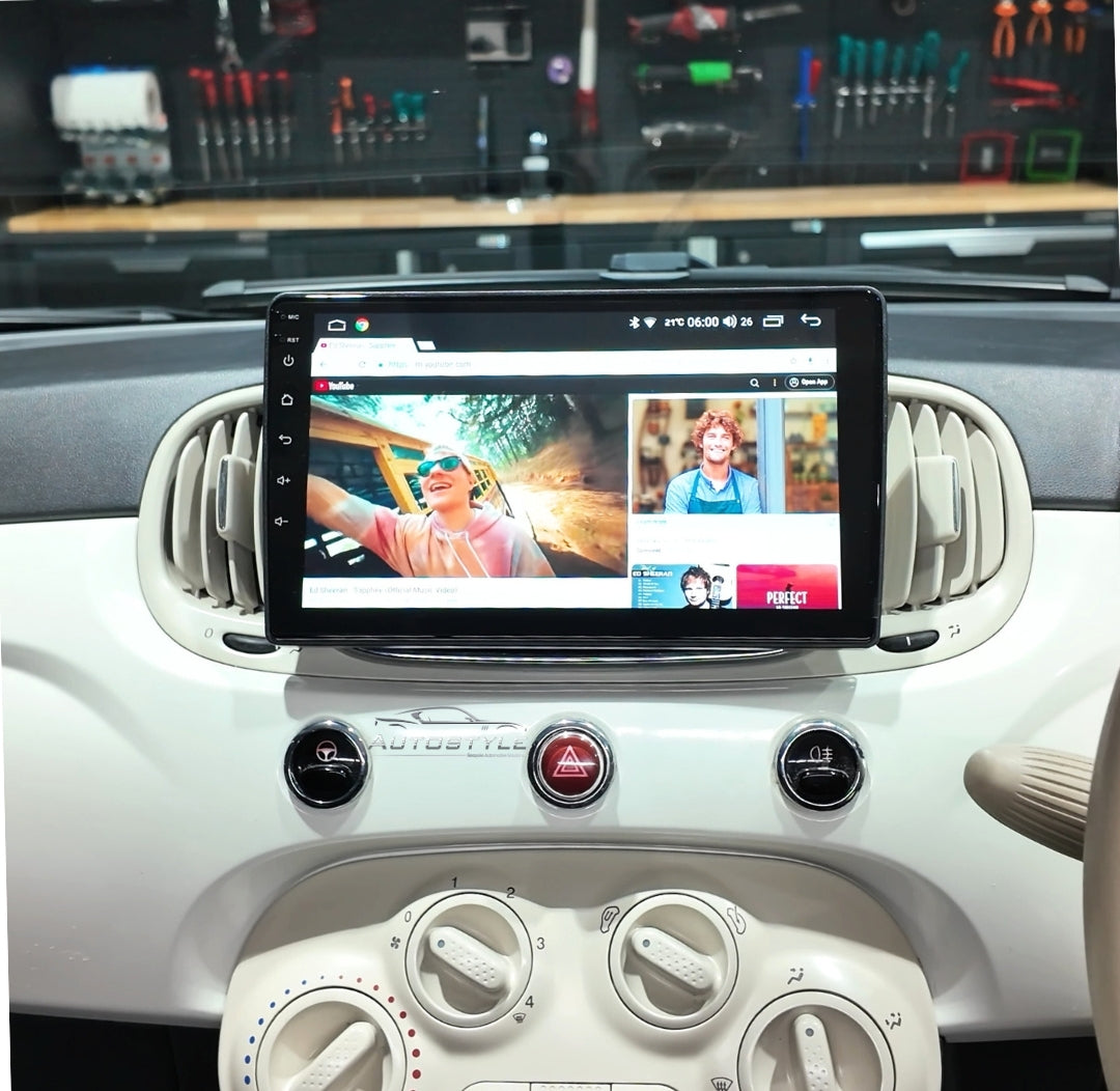 Fiat 500 Apple Carplay / Android Auto 9" Stereo Upgrade 2015+