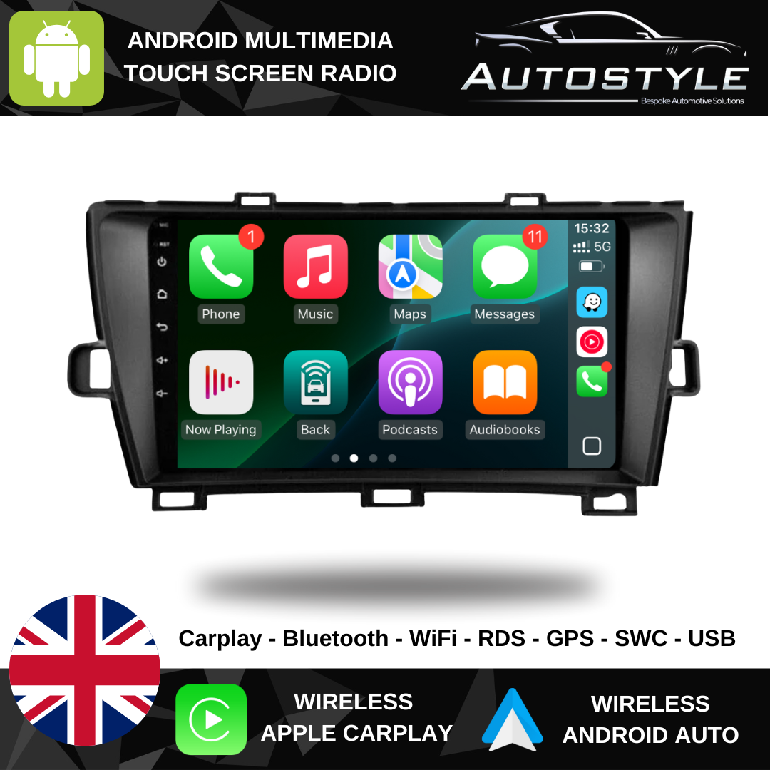 Toyota Prius XW30 Apple Carplay / Android Auto 9" Stereo Upgrade (2009 -2015)