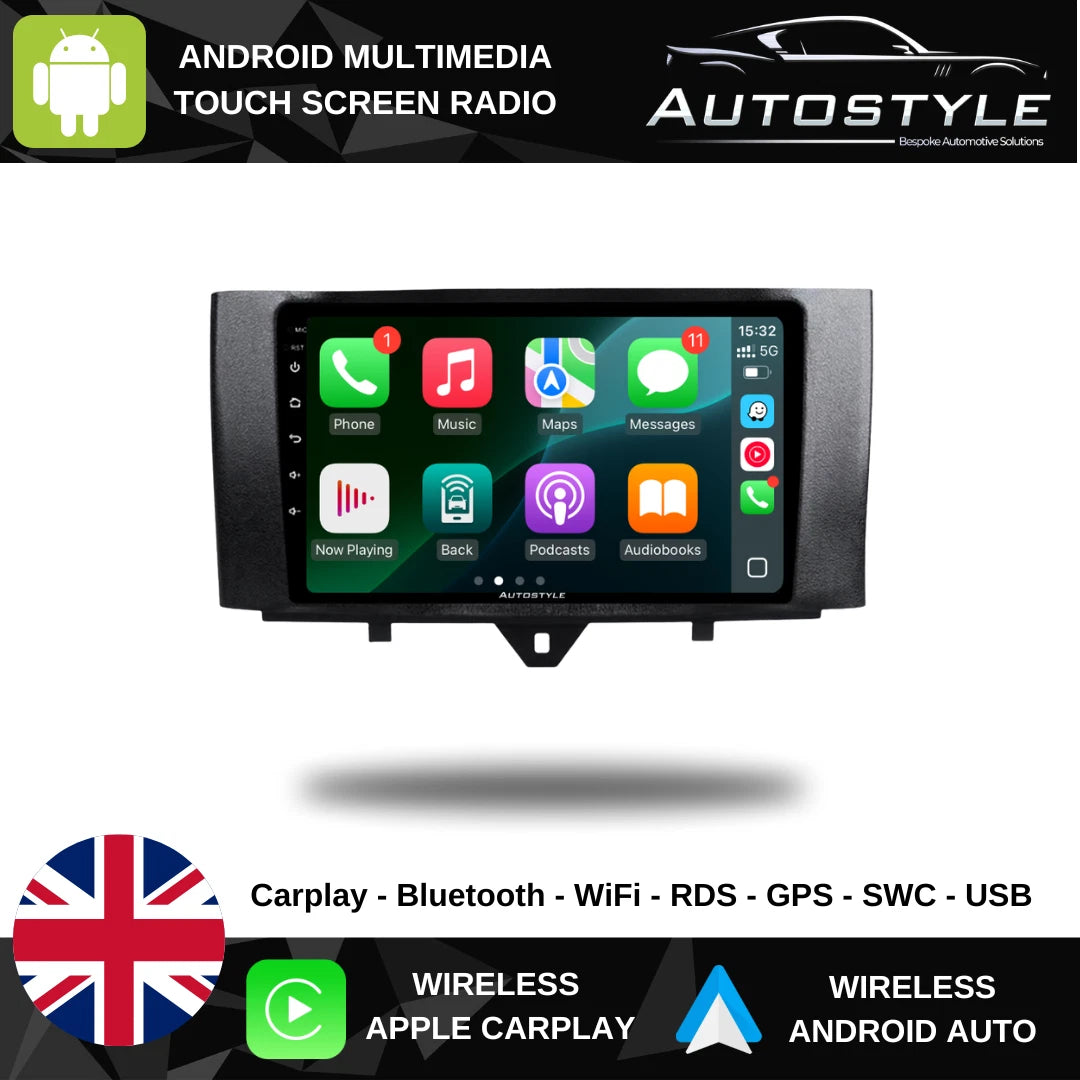 Mercedes-Benz Smart forTwo Apple Carplay / Android Auto 9" Stereo Upgrade 2010-2014