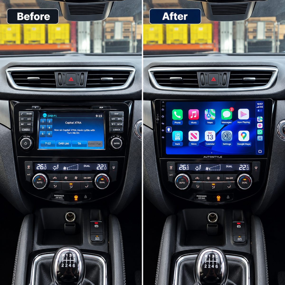 Nissan Qashqai / X-Trail Rogue T32 Apple Carplay / Android Auto 10" Stereo Upgrade (2013-20)