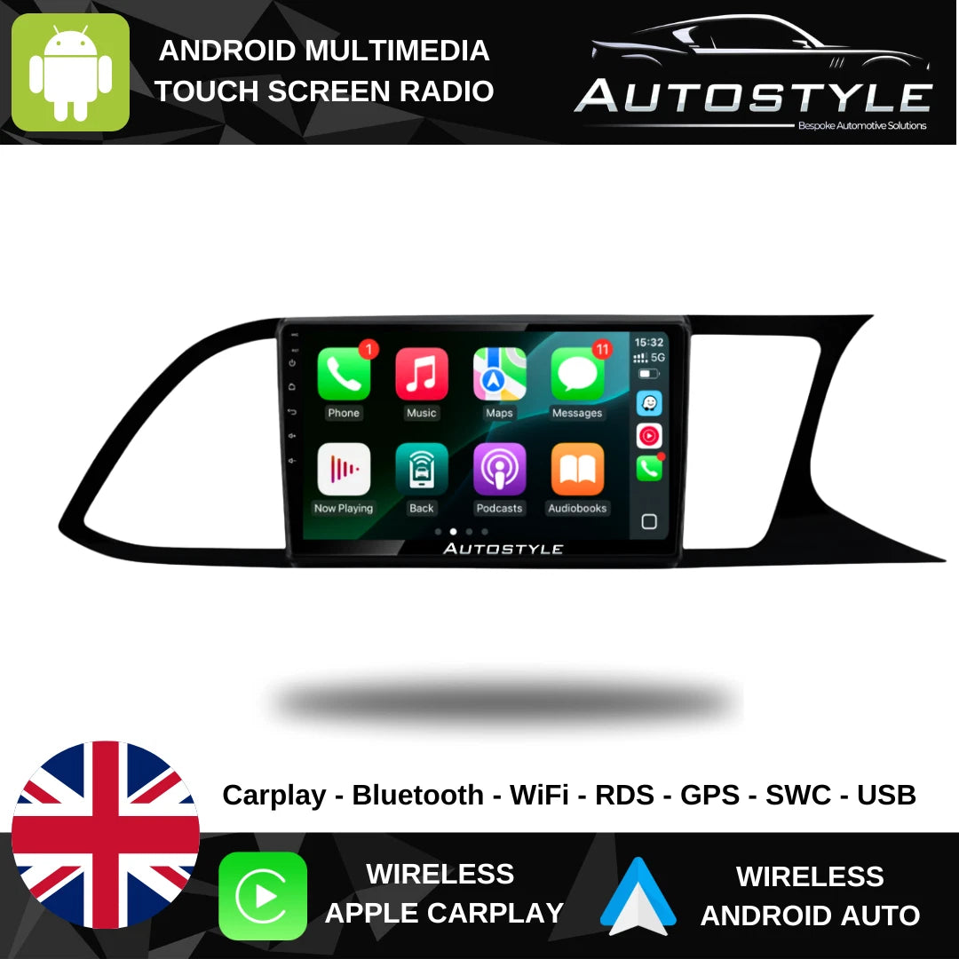 SEAT Leon Apple Carplay / Android Auto 9" Stereo Upgrade 2012-2020