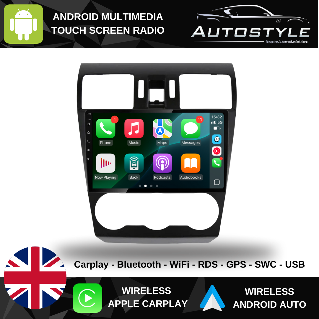 Subaru Forester 4 SJ Impreza XV WRX Apple Carplay / Android Auto 9" Stereo Upgrade RHD 2012-15