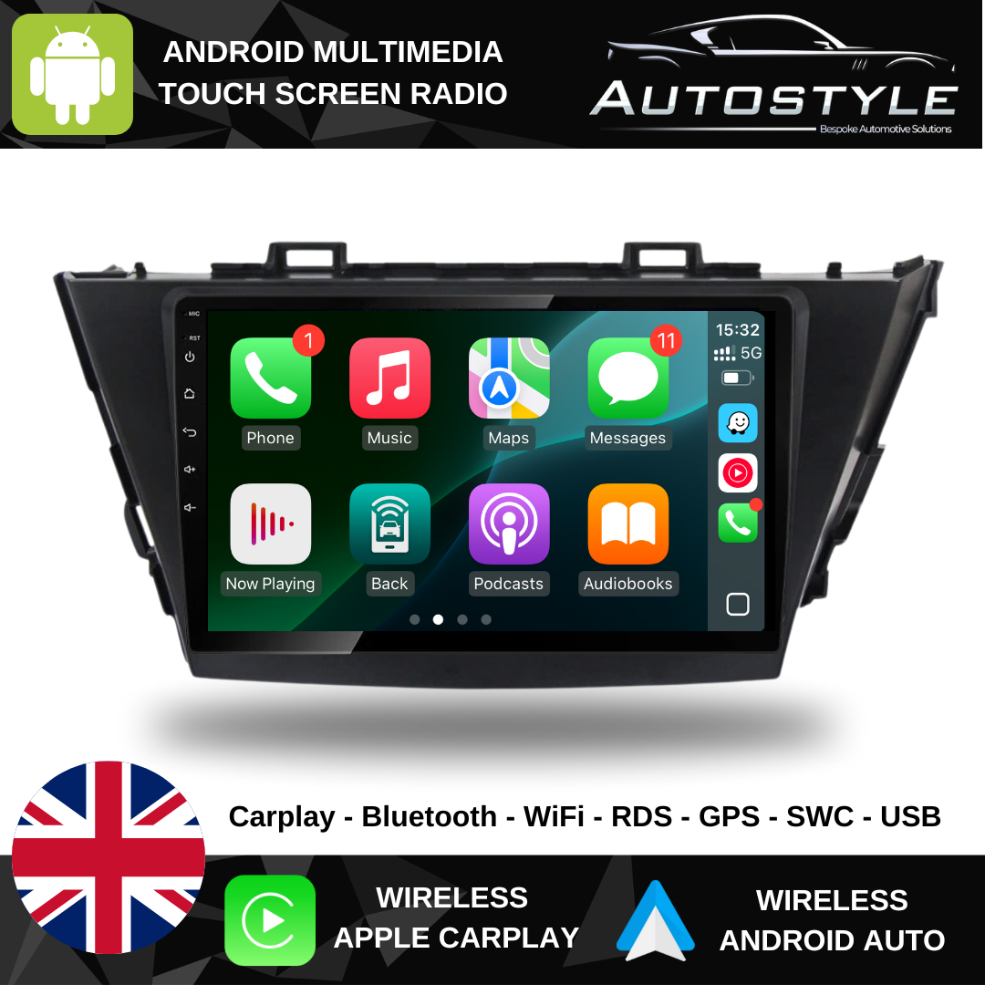 Toyota Prius Plus V Alpha Apple Carplay / Android Auto 9" Stereo Upgrade (2011- 2021)