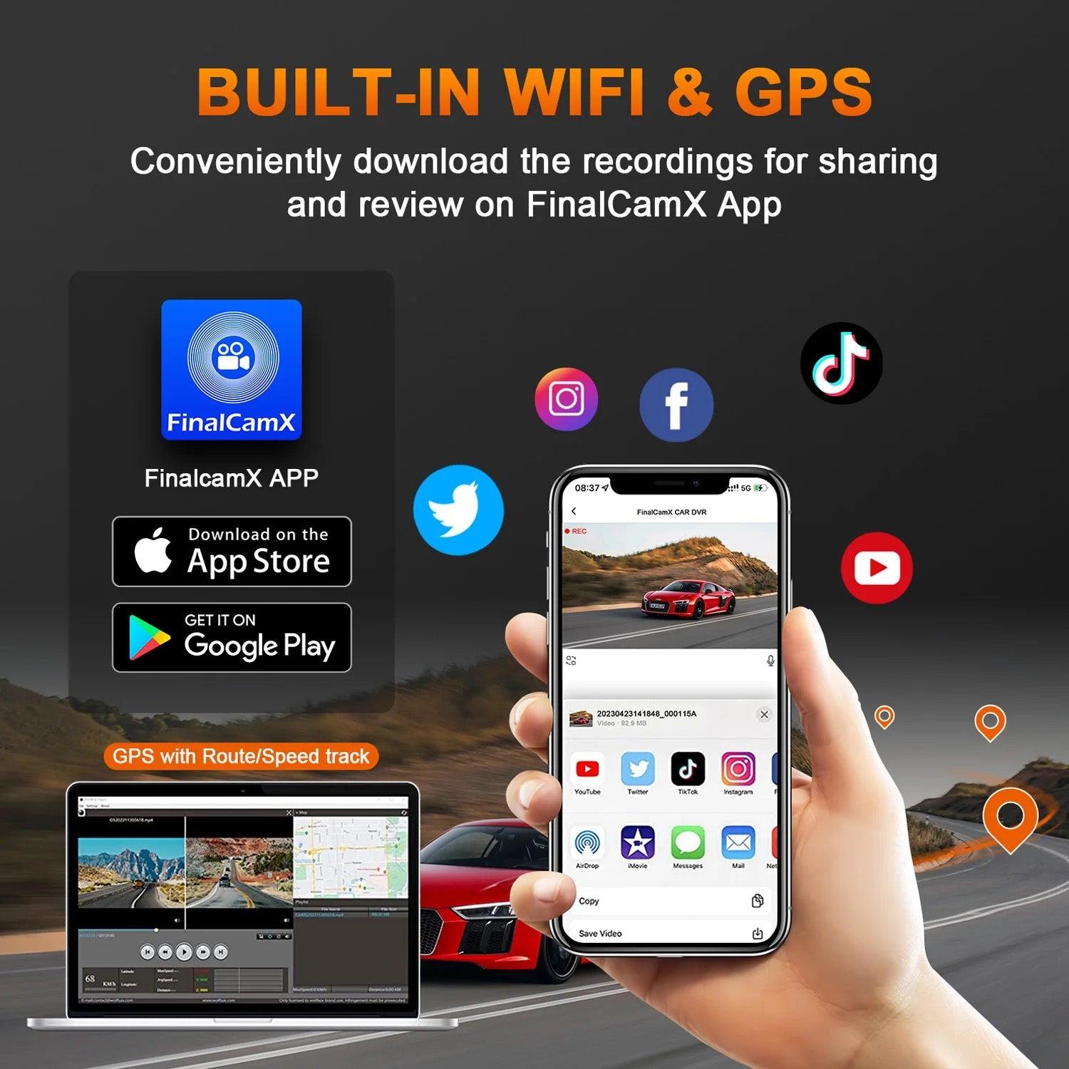 A207 Front & Rear Dashcam 32GB WiFi GPS - AUTOSTYLE UK