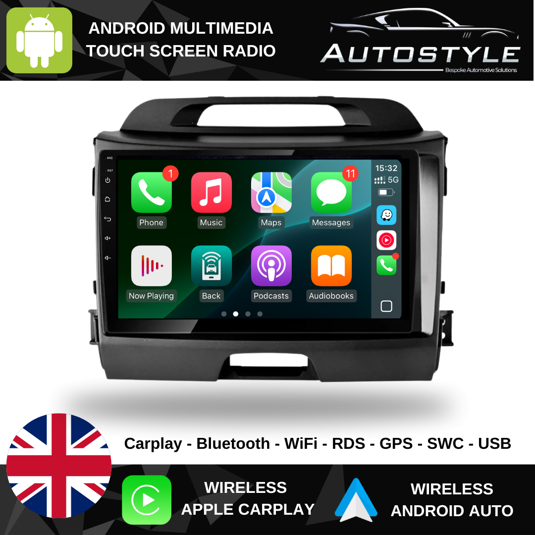 kia Sportage Apple Carplay / Android Auto 9" Stereo Upgrade 2010-16