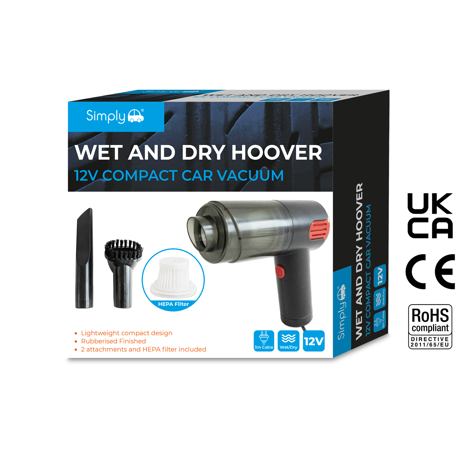 Simply Auto Wet/Dry Compact Vacuum - AUTOSTYLE UK