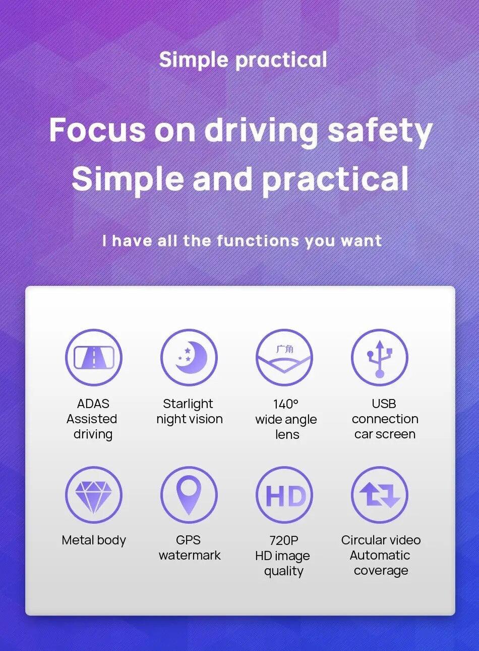 W7 1080P HD DVR DASH CAMERA ADAS FOR ANDROID SCREENS - AUTOSTYLE UK