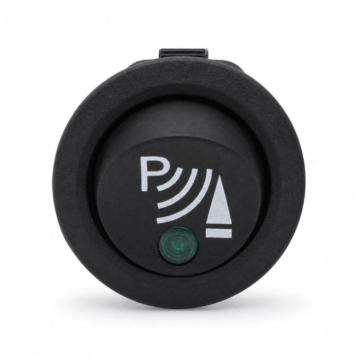 12V Parking Sensor Rocker Switch with Green LED Indicator – Round Panel Mount