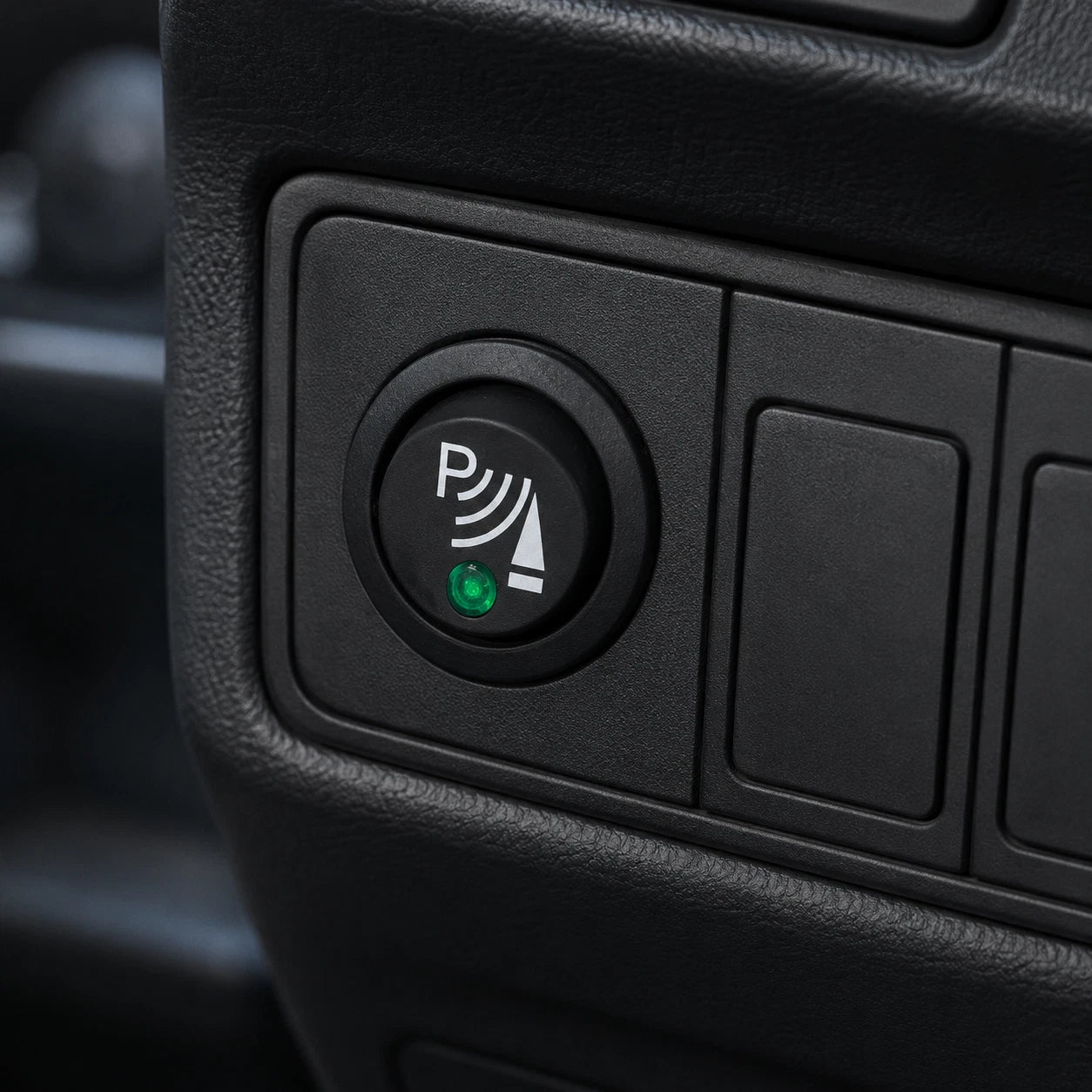 12V Parking Sensor Rocker Switch with Green LED Indicator – Round Panel Mount