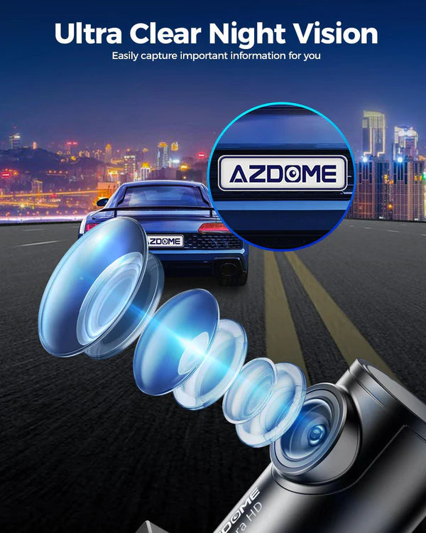 AZDOME M300S 2CH Dash Cam 4K with 5.8G WiFi GPS Voice Control WDR Night Vision 24H Parking Mode