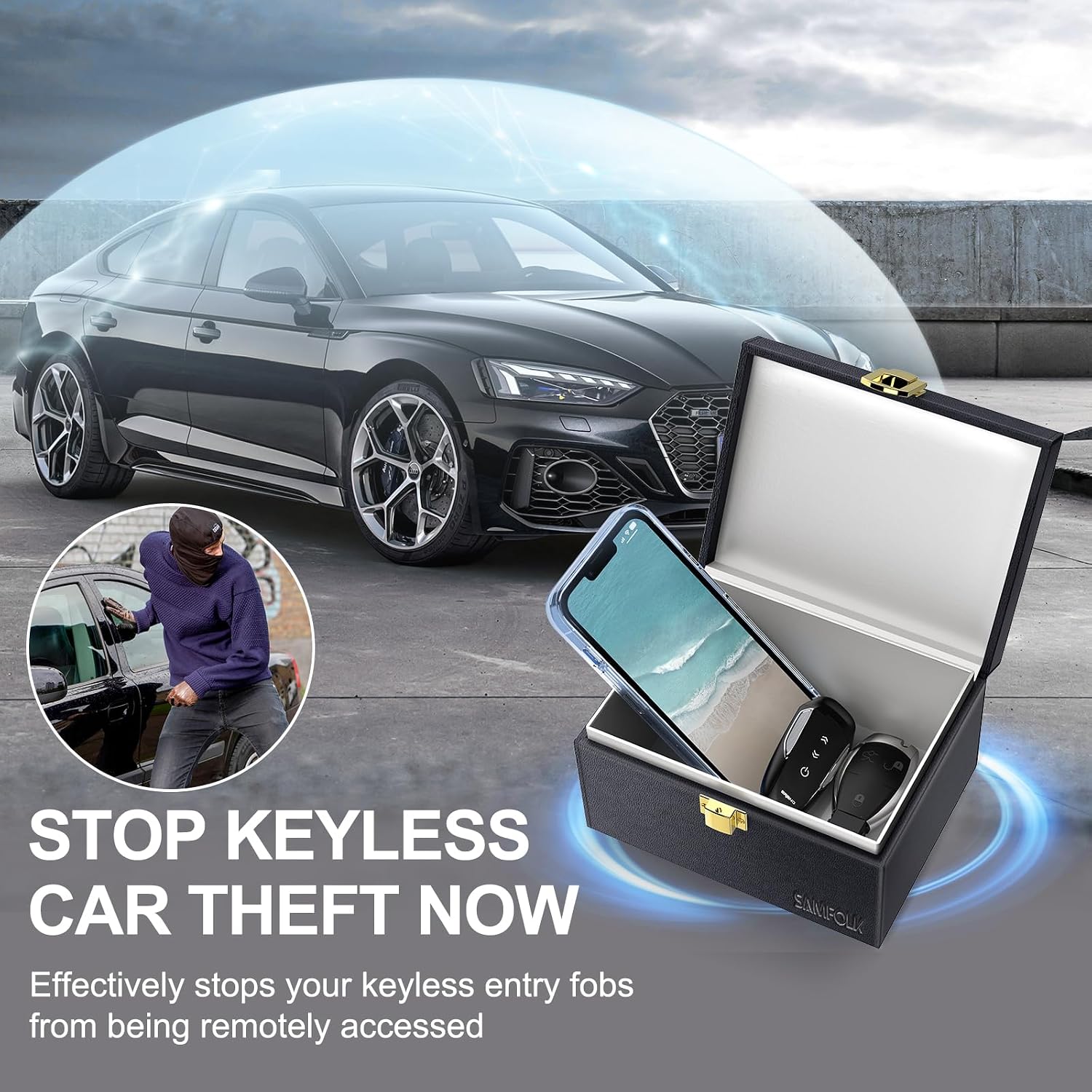 Faraday Key Box x 2 Key Pouches