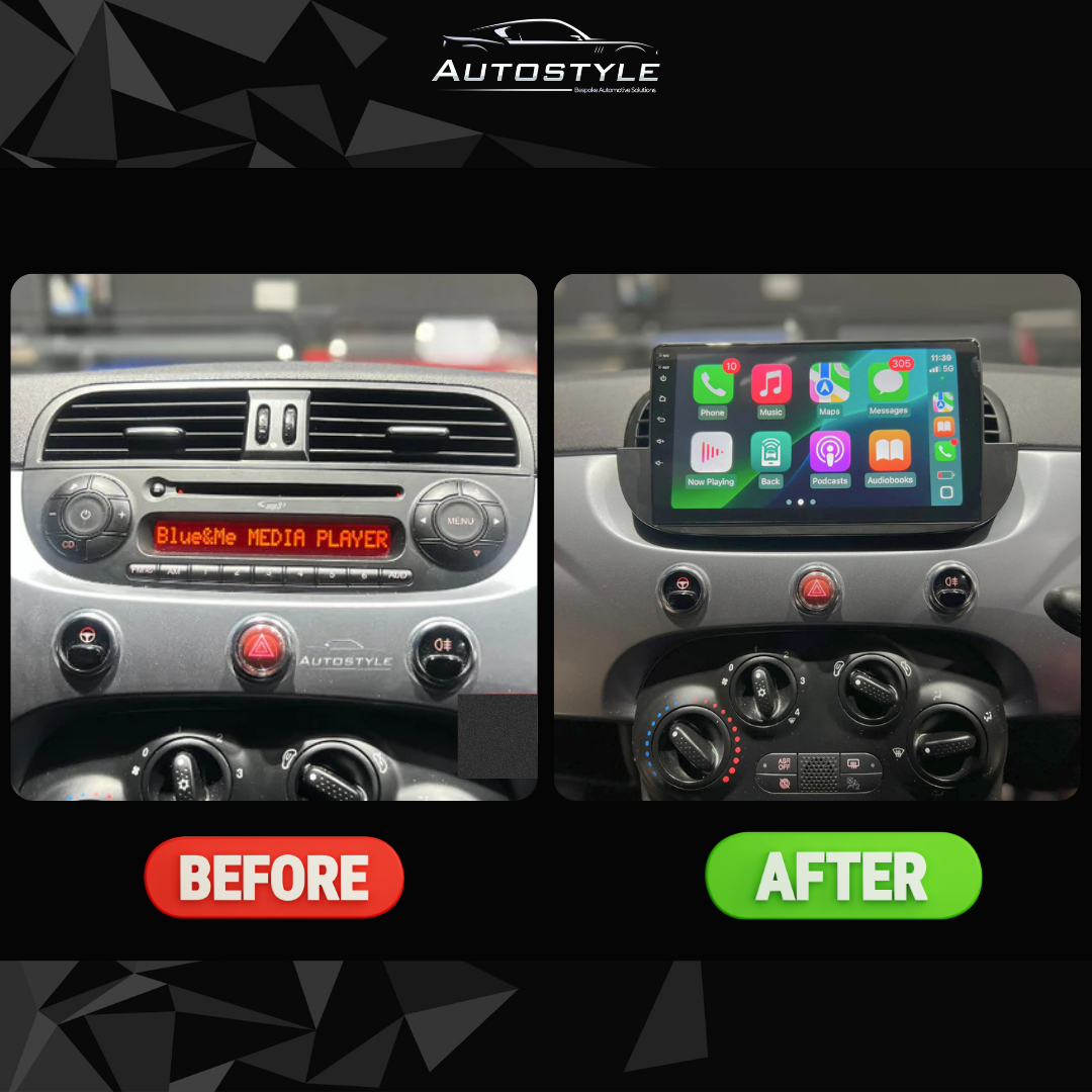 Fiat 500 Apple Carplay / Android Auto 9" Stereo Upgrade 2010-15