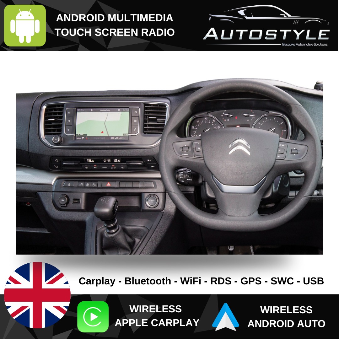 Citroen Jumpy/Spacetourer Apple Carplay / Android Auto 9" Stereo Upgrade