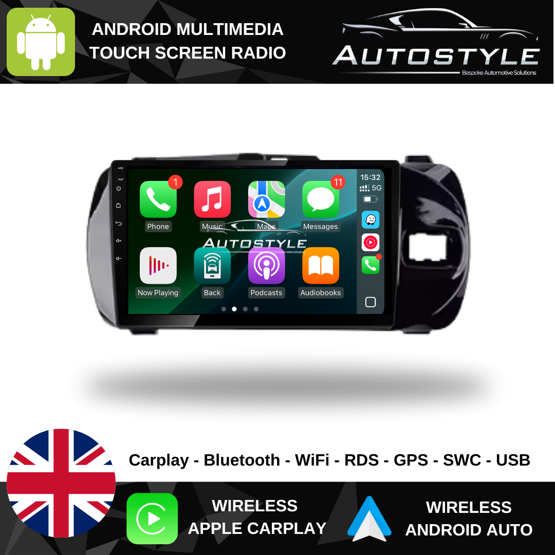 Toyota Yaris Vitz Apple Carplay / Android Auto 9" Stereo Upgrade 2014+