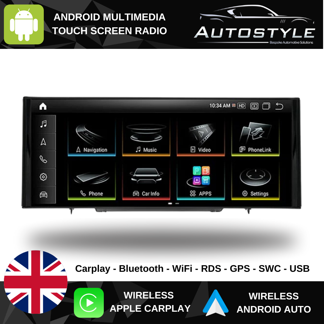 Audi S4 (2009-2016) Apple CarPlay Android Auto 10.25" Touch Screen RHD