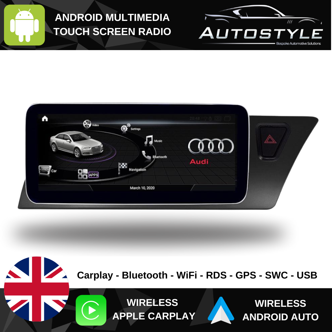 Audi A5 (2009-2016) Apple CarPlay Android Auto 10.25" Touch Screen RHD
