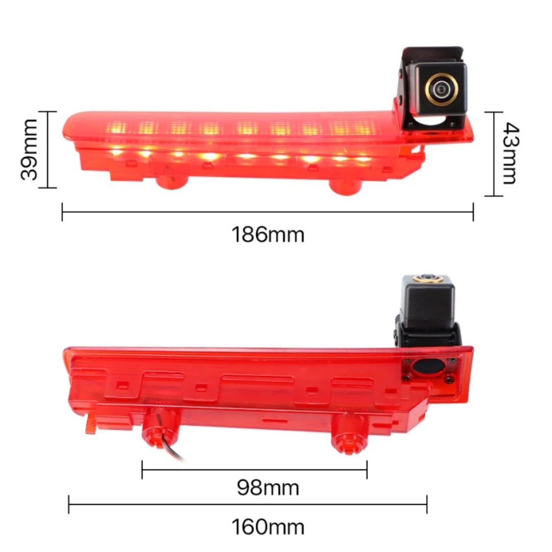 VW Transporter T5 T6 Van 1080P 170° Fisheye Lens LED Brake Light Reverse Camera