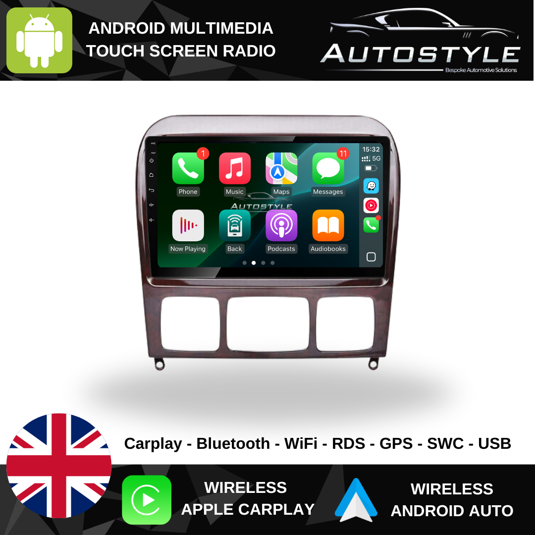 Mercedes-Benz S-Class Apple Carplay / Android Auto 9" Stereo Upgrade