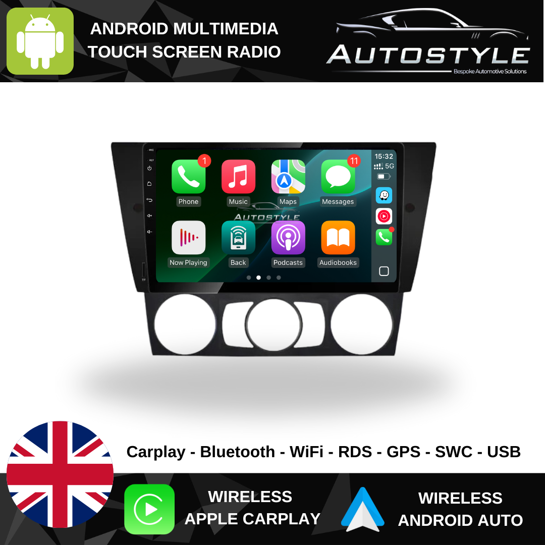 BMW 1 Series E81 E82 E87 E88 Apple Carplay / Android Auto 9" Stereo Upgrade (2004-2011)