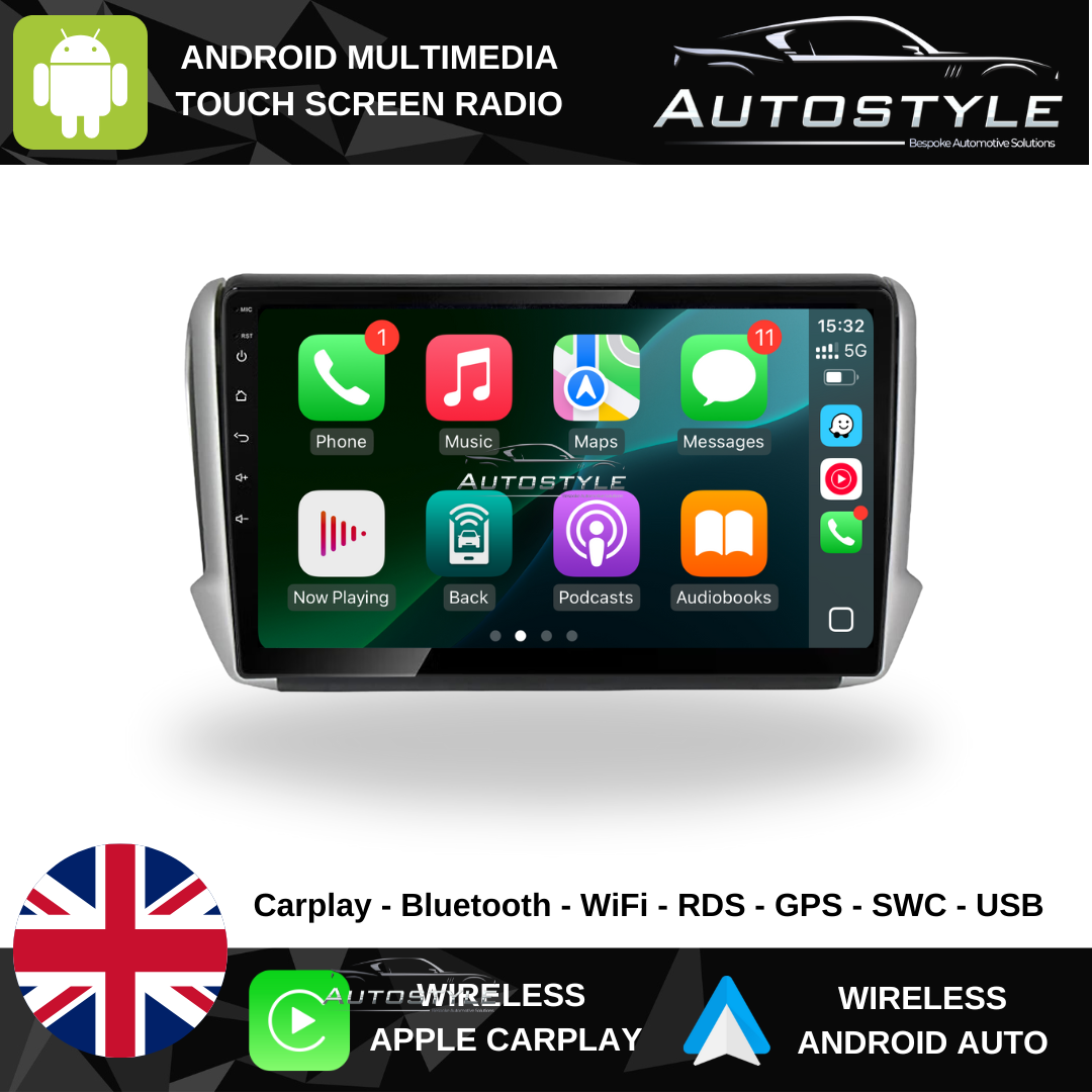 Peugeot 208 / 2008 / A94 / A9 Apple Carplay / Android Auto 10" Stereo Upgrade 2012-20