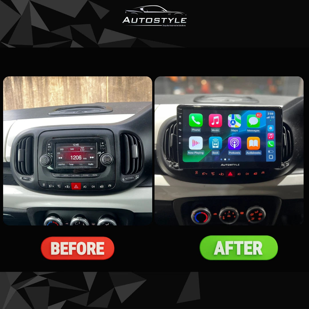 Fiat 500L Apple Carplay / Android Auto 10" Stereo Upgrade 2012-2022
