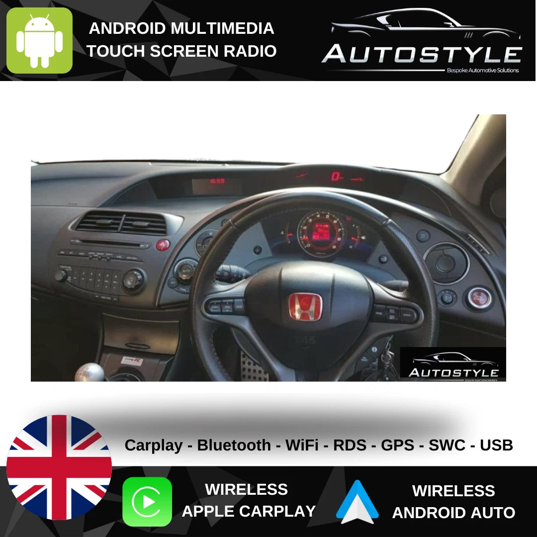 Honda Civic 8 FK Apple Carplay / Android Auto 09" Stereo Upgrade 2005-11