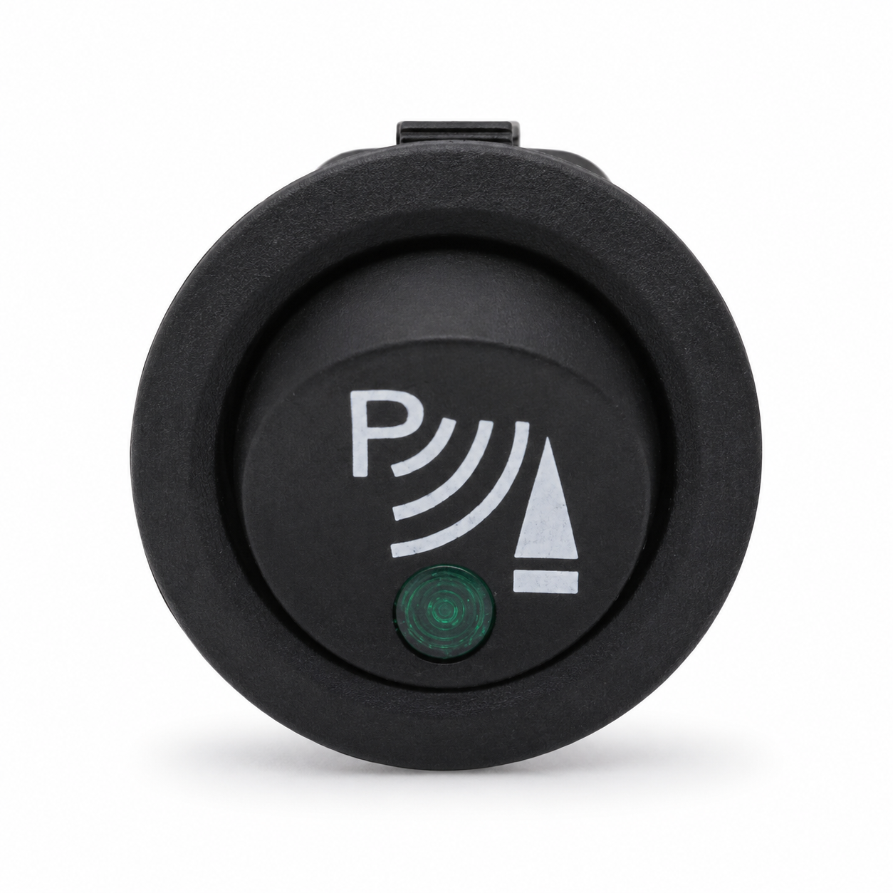 12V Parking Sensor Rocker Switch with Green LED Indicator – Round Panel Mount