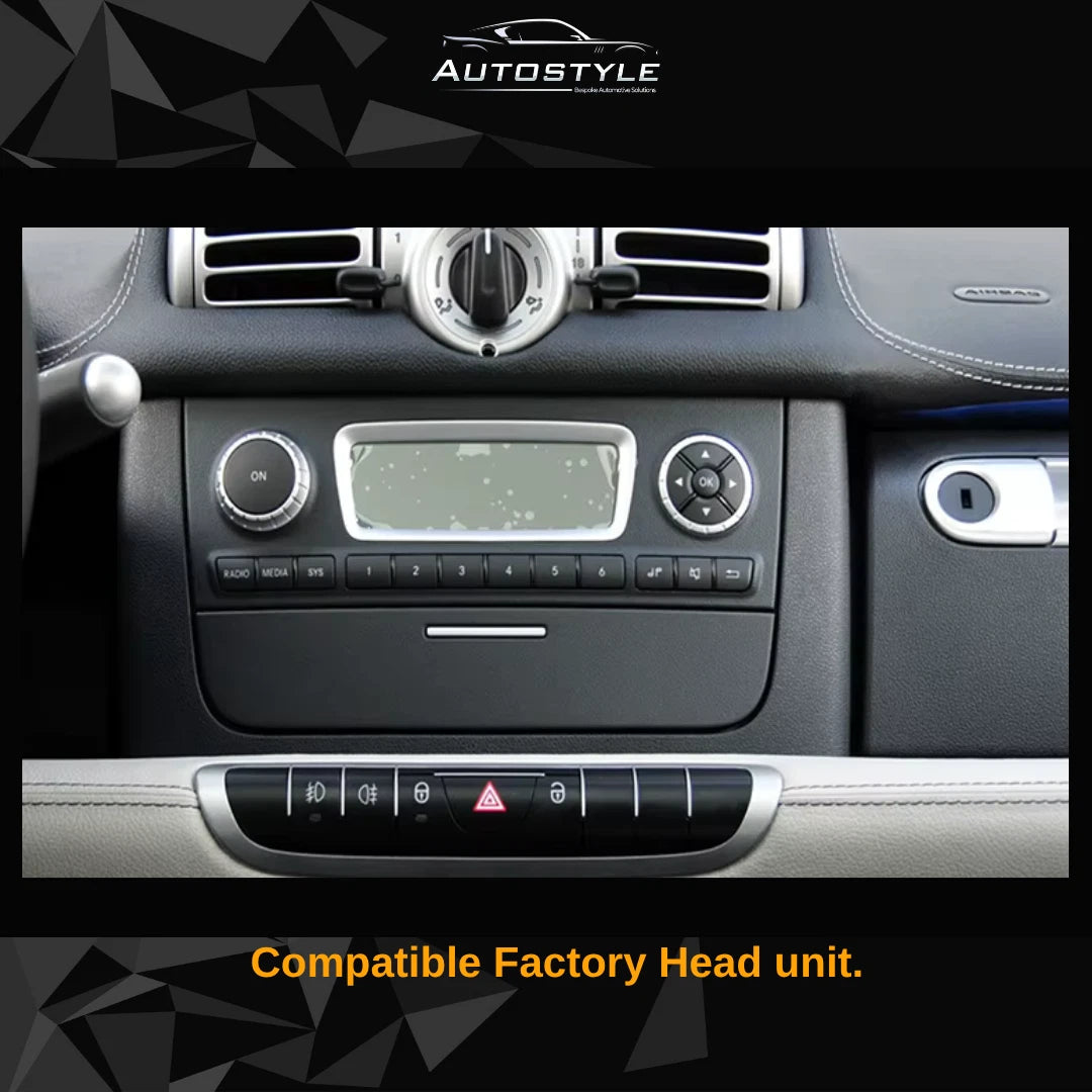 Mercedes-Benz Smart forTwo Apple Carplay / Android Auto 9" Stereo Upgrade 2010-2014