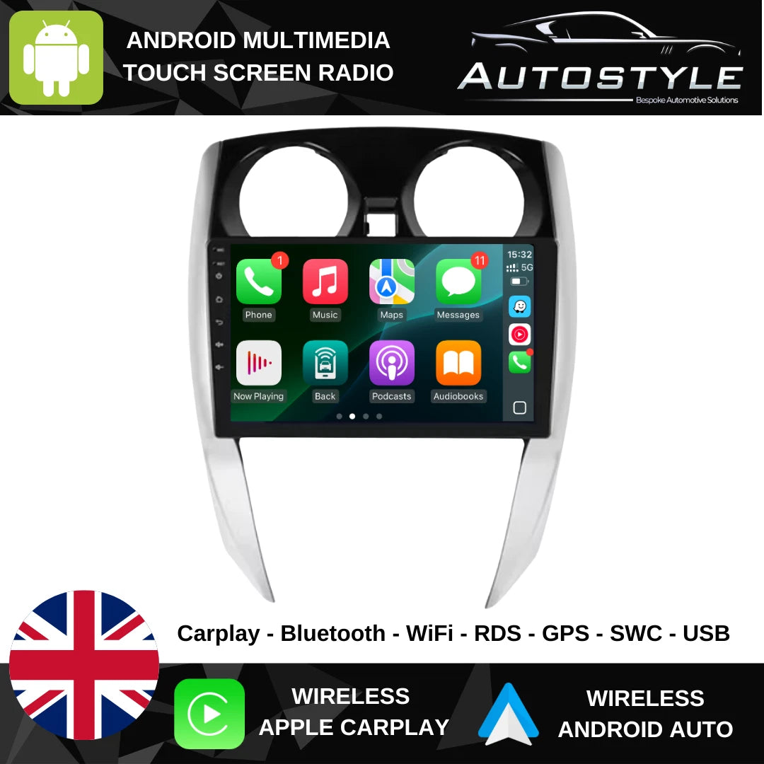 Nissan Note 2 Apple Carplay / Android Auto 10" Stereo Upgrade 2012-2020