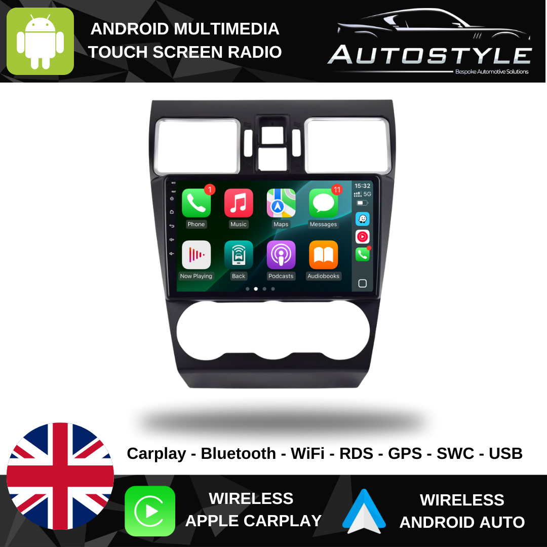 Subaru Forester 4 SJ Impreza XV WRX Apple Carplay / Android Auto 9" Stereo Upgrade RHD 2015-2019